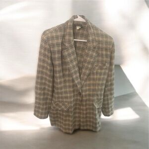 Vintage “Always U.S.A.” Oversized Plaid Blazer – Wool Blend